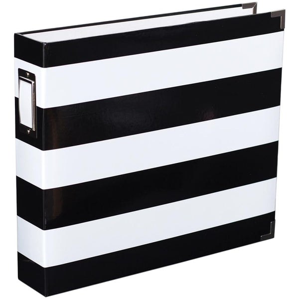 Heidi Swapp - Black & White Stripe 12 x 12 D-Ring Album