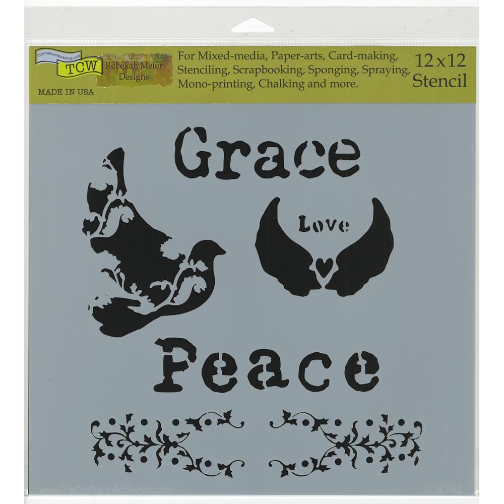 12x12 Crafter's Workshop - Peace Doves stencil