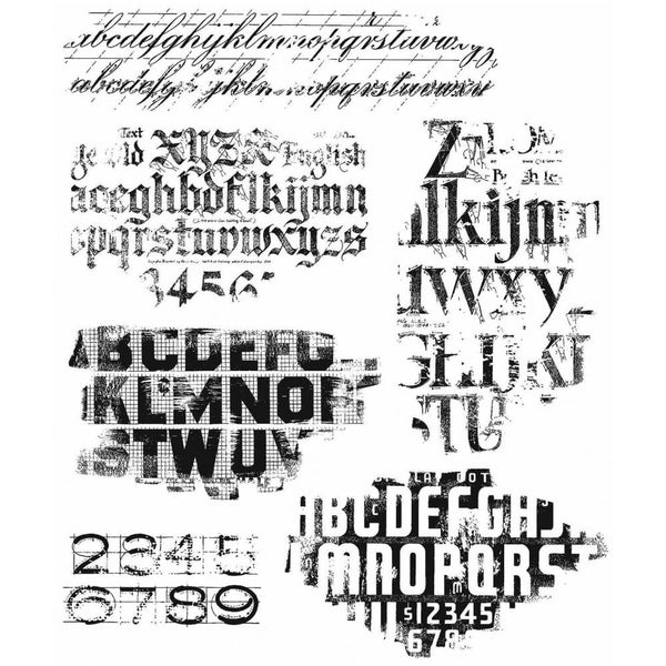 Stampers Anonymous - Tim Holtz - Faded Type stamp set