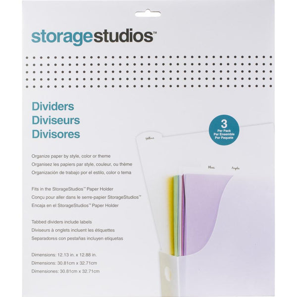 Storage Studios - Tabbed Dividers & Labels - 3/Pkg