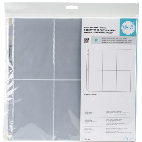 We R Memory Keepers - 12 x 12 Ring Photo Sleeves - 6 x 4 pockets