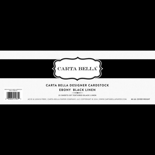 Carta Bella - Designer Cardstock - Ebony Black Linen pack