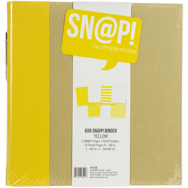 Simple Stories - 6 x 8 Snap Binder - Yellow