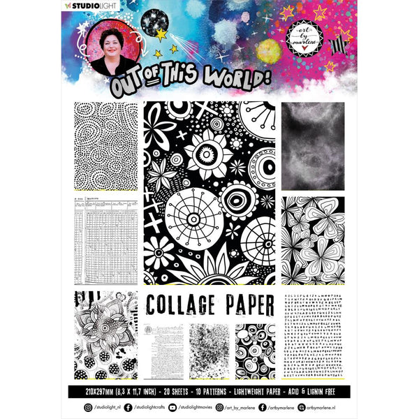 Studio Light - Art by Marlene - Out of This World - NR. 15 Black & White Collage Paper
