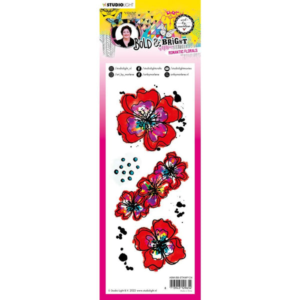 Studio Light - Art By Marlene - Bold and Bright Clear Stamps - Nr 124 Romantic Florals