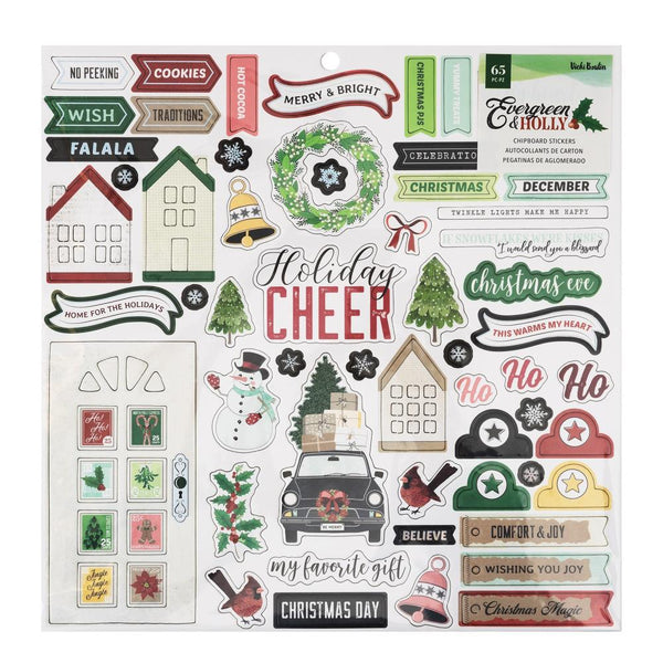 Vicki Boutin - Evergreen & Holly - 12 x 12 Chipboard Stickers