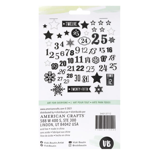 Vicki Boutin - Evergreen & Holly - Numbers Chipboard Stickers