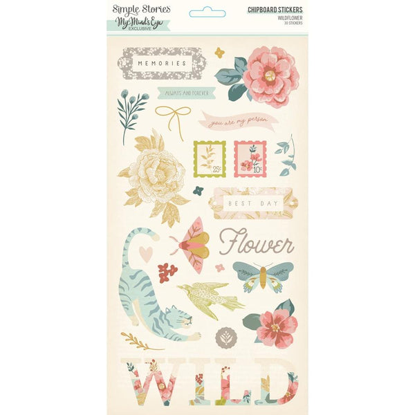 Simple Stories - Wildflower - Chipboard Stickers