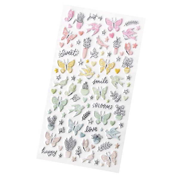 Crate Paper - Gingham Garden - Puffy Stickers