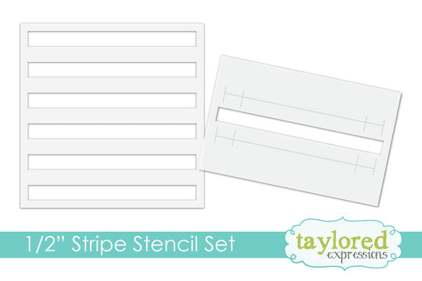 Taylored Expressions - 6x6 Stencil - 1/2" Stripe Set