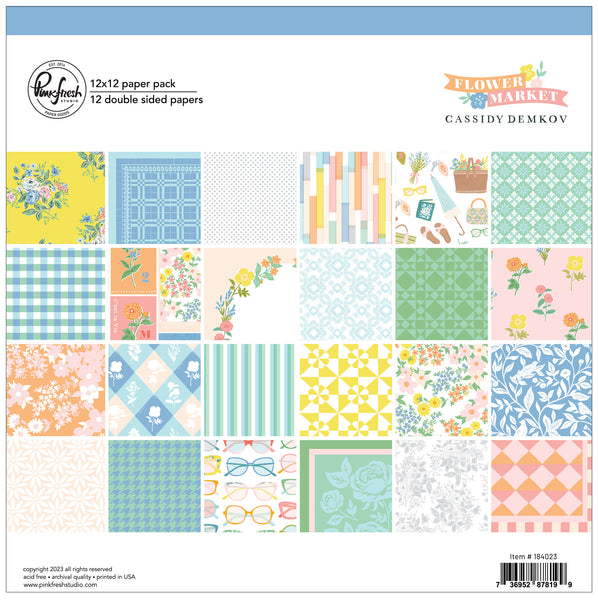 Pinkfresh Studio - Flower Market - 12 x 12 Paper Pack