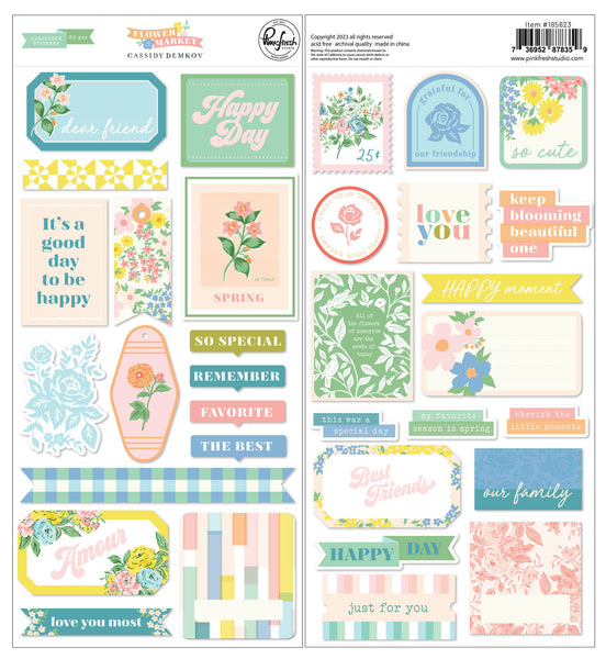 Pinkfresh Studio - Flower Market - Cardstock Stickers