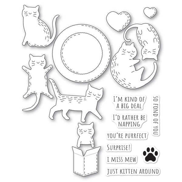 Poppy Stamps - Whittle Adorable Kitty - Stamp & Die Kit