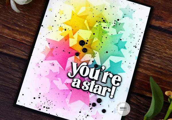 Taylored Expressions - 6 x 6 Layering Stencil - Bokeh Stars
