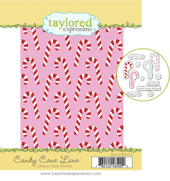 Taylored Expressions - Clear & Cling Stamp Combo - Candy Cane Lane