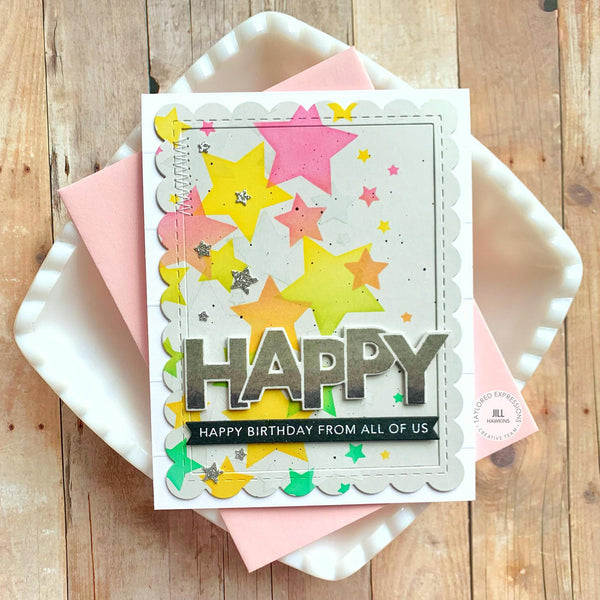 Taylored Expressions - 6 x 6 Layering Stencil - Bokeh Stars