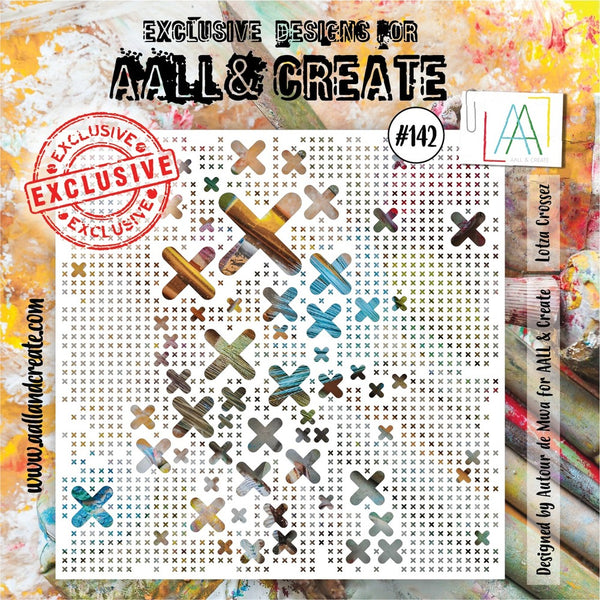 AALL & Create - Lotza Crossez - 6 x 6 Stencil #142