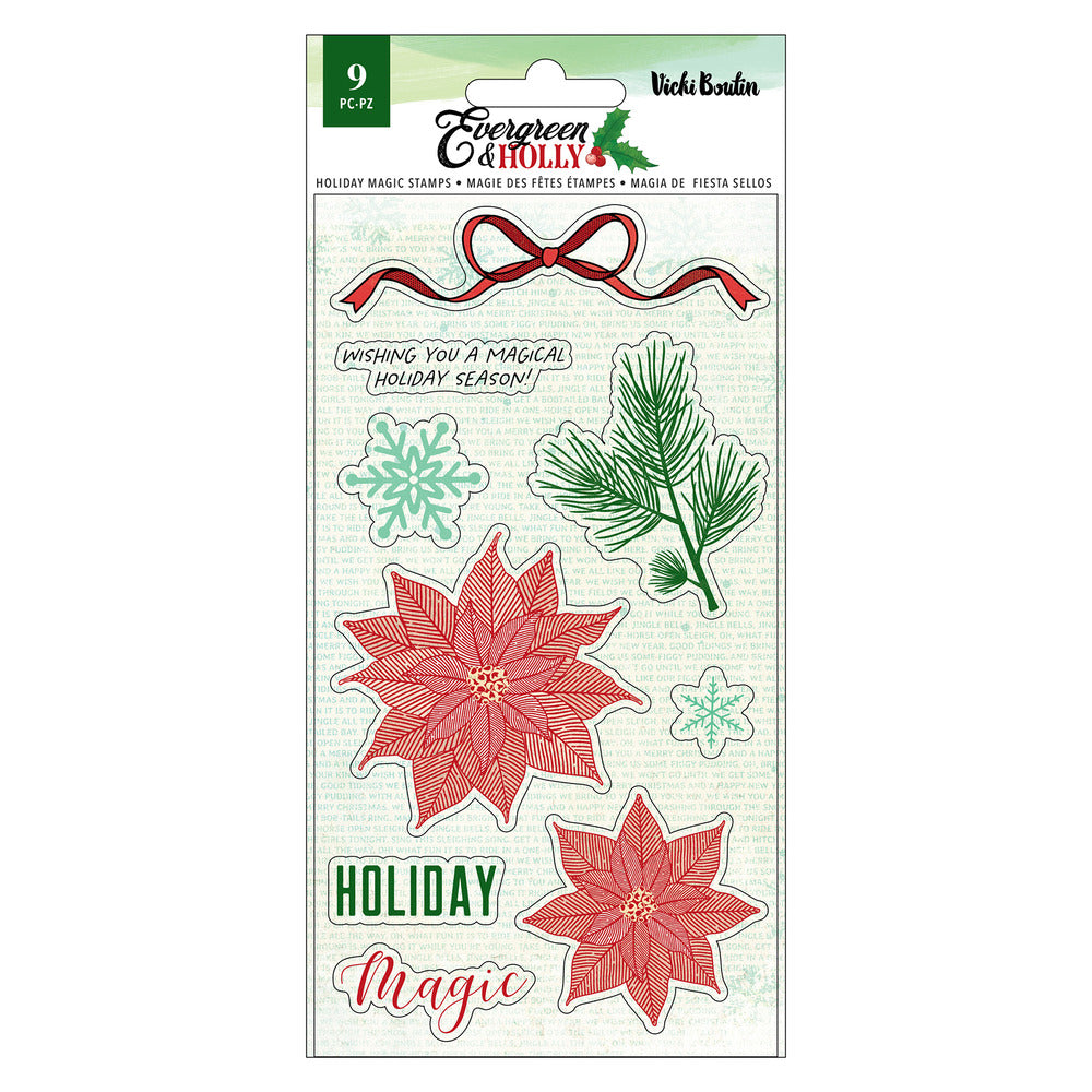 Vicki Boutin - Evergreen & Holly - Clear Stamp Holiday Magic