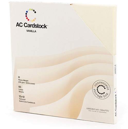 American Crafts - Textured Cardstock - Vanilla 60 pack