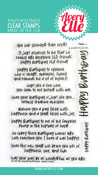 Avery Elle - Inside Birthday Greetings stamp set
