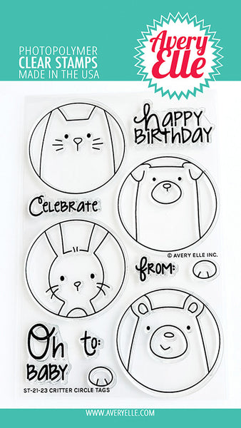 Avery Elle - Critter Circle Tags stamp set