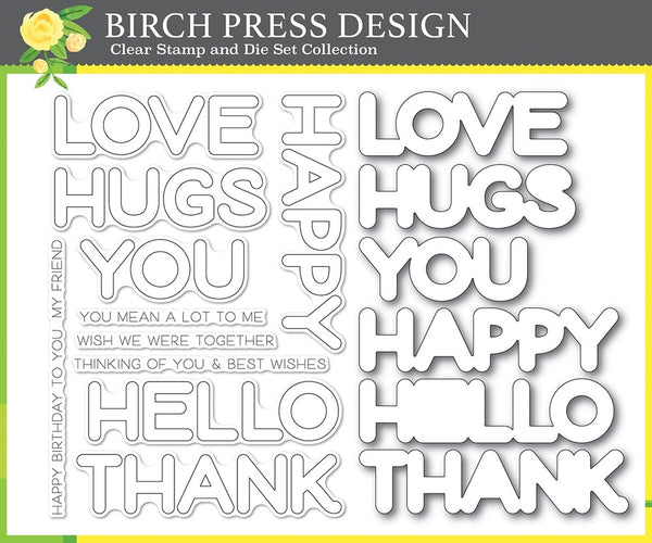 Birch Press Design - Happy Lingo stamp & die combo