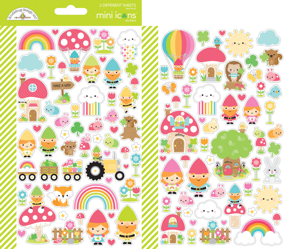 Doodlebug Design - Over the Rainbow - Mini Icon Cardstock Stickers