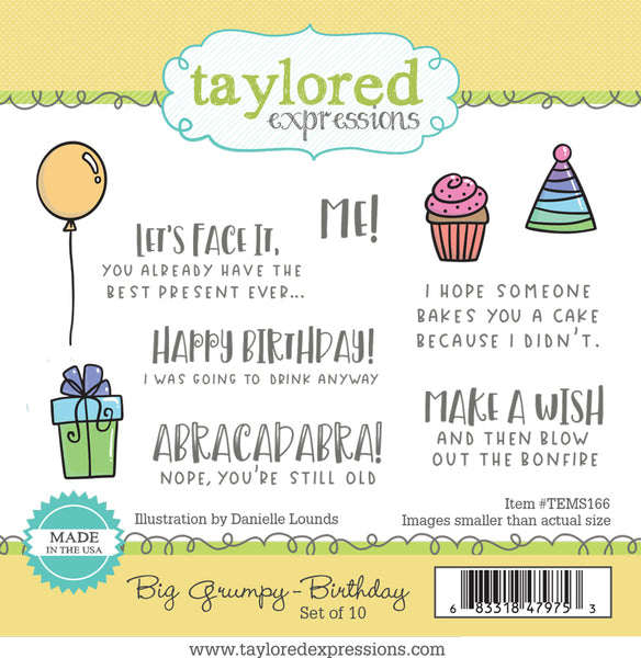 Taylored Expressions - Big Grumpy - Birthday stamp set