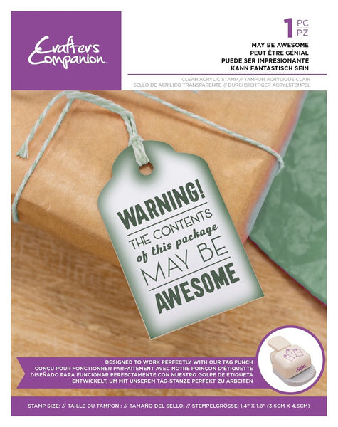 Crafter's Companion - Sentiment Tag - May Be Awesome clear stamp