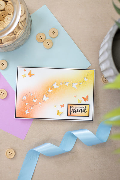 Crafters Companion - Gemini - Confetti Border Elements Die - Dancing Butterflies