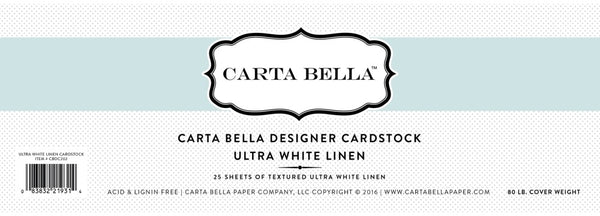 Carta Bella - Designer Cardstock - Ultra White Linen pack