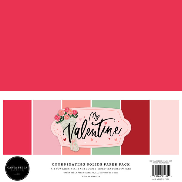 Carta Bella - My Valentine - Coordinating Solids Paper Pack