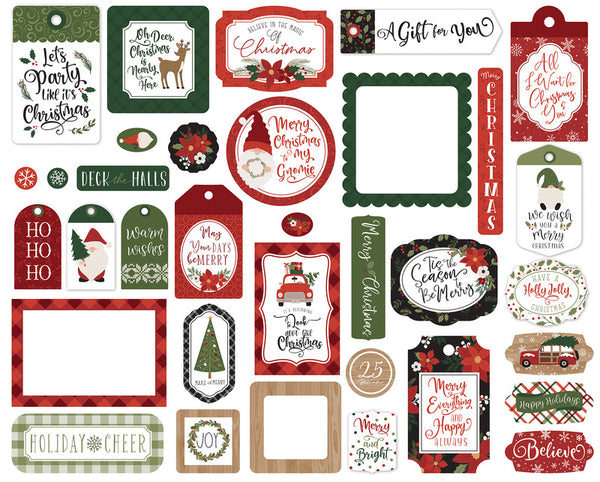Echo Park - Gnome for Christmas - Frame and Tags Pack