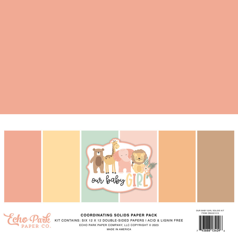 Echo Park - Our Baby Girl - 12 x 12 Coordinating Solids Kit