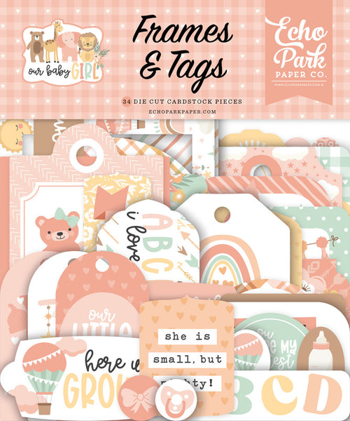 Echo Park - Our Baby Girl - Frame and Tags Pack