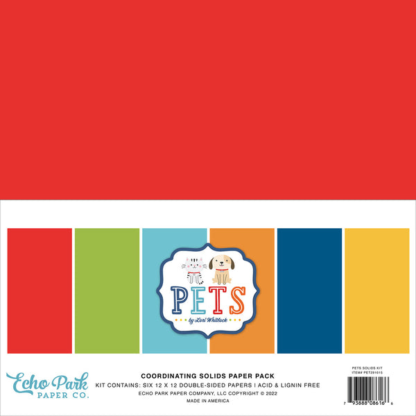 Echo Park - Pets - 12 x 12 Solids Kit