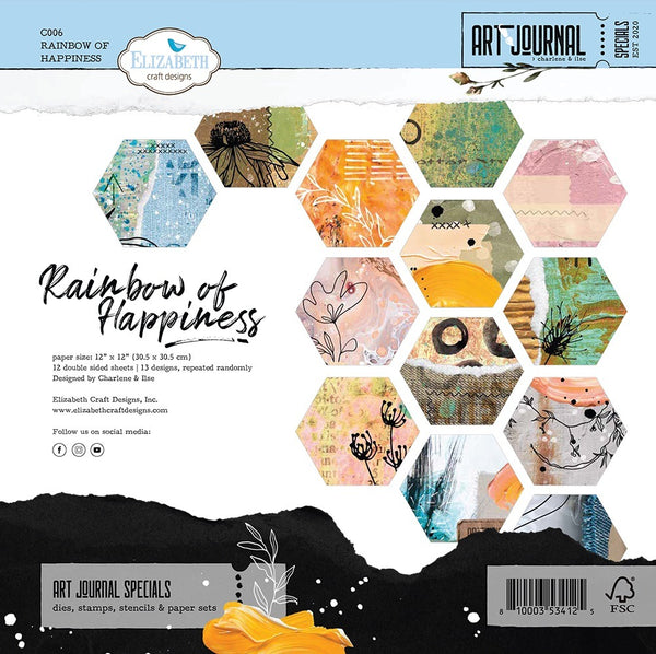 Elizabeth Craft Designs - Art Journal - Rainbow of Happiness paper set