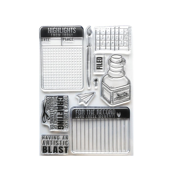 Elizabeth Craft Designs - Planner Essentials - Ink with Journaling Cards Stamp Set