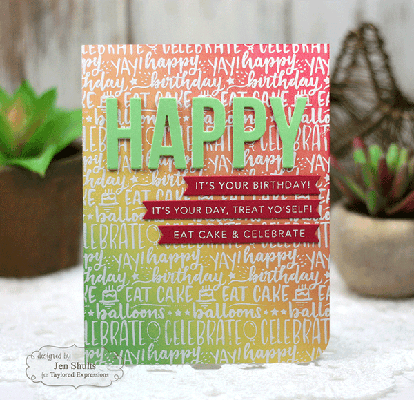 Taylored Expressions - Backstory - Birthday Background Cling Stamp