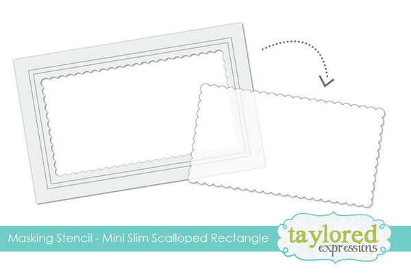 Taylored Expressions - Mini Slim Masking Stencil - Slim Scalloped Rectangle