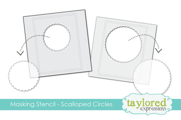 Taylored Expressions - 6x6 Masking Stencil - Scalloped Circles