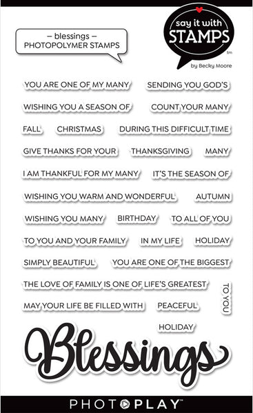 Photoplay Paper - Say It With Stamps - Blessings stamp set