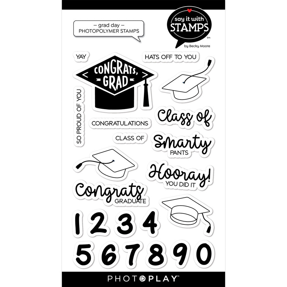 Photoplay Paper - Say It With Stamps - Grad Day stamp set