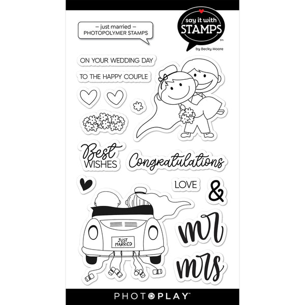Photoplay Paper - Say It With Stamps - Just Married stamp set