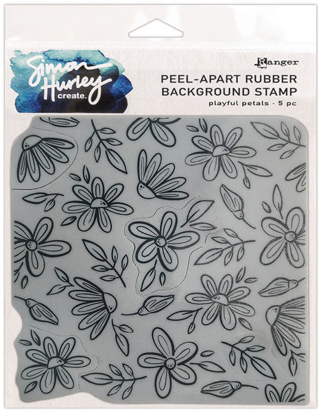 Simon Hurley - Peel-apart Rubber Background Stamp - Playful Petals