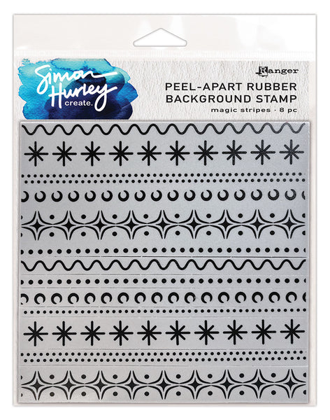 Simon Hurley - Peel-apart Rubber Background Stamp - Magic Stripes