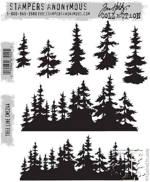 Stampers Anonymous - Tim Holtz - Tree Line stamp set