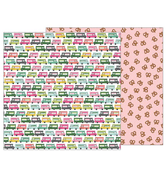 Pebbles - Girl Squad - Food On The Go pattern paper