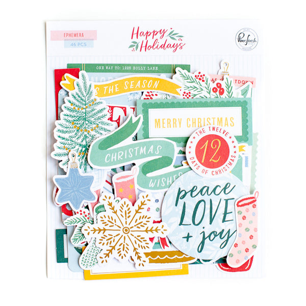 Pinkfresh Studio - Happy Holidays - Ephemera pack