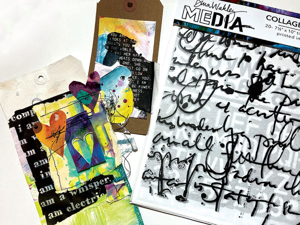 Dina Wakley Media - Collage Paper - Text Collage
